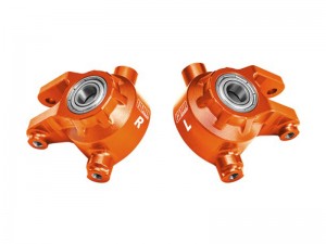 GPM TTJ021 7075 ALLOY FRONT STEERING BLOCKS 9037 FOR TRAXXAS 1/8 JATO 4X4 VXL / 1/10 BIGFOOT 4X4 / FORD F-150 RAPTOR R / Rustler 4X4 VXL / Slash 4X4 VXL / Stampede 4X4 VXL / Ford Fiesta ST Rally - ORANGE - TJ021-OR