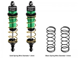 GPM TJ104F ALLOY FRONT SPRING SHOCK 104mm 7462 FOR 1/8 TRAXXAS JATO 4X4 VXL 90386-4 90154-4 - GREEN - TJ104F-G-GD