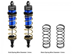 GPM TJ104R 6061-T6 ALLOY REAR ADJUSTABLE SPRING SHOCK 104mm 7462 FOR TRAXXAS 1/8 JATO 4X4 VXL 90386-4 - BLUE - TJ104R-B-GD