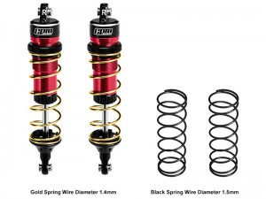 GPM TJ104R 6061-T6 ALLOY REAR ADJUSTABLE SPRING SHOCK 104mm 7462 FOR TRAXXAS 1/8 JATO 4X4 VXL 90386-4 - TJ104R-R-GD