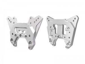 GPM 7075 ALLOY FRONT & REAR SHOCK TOWER ARA320760 ARA320759 FOR ARRMA 1/8 KRATON 6S V6 EXB / NOTORIOUS 6S V6 - SILVER - MKV62830-S