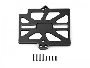 ALUMINUM ESC PLATE -  MAX10 2S 3S FOR 1/16 TRAXXAS MINI MAXX MONSTER RC TRUCK - RS-TRX3383/BK
