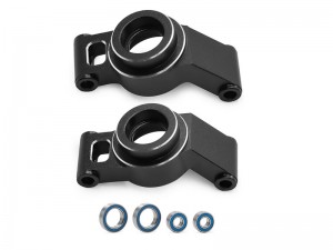 ALUMINUM STUB AXLE CARRIERS 10751 FOR 1/16 TRAXXAS MINI MAXX / MINI XRT MONSTER RC TRUCK - BLACK - RS-TRX10751/BK