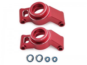 ALUMINUM STUB AXLE CARRIERS 10751 FOR 1/16 TRAXXAS MINI MAXX / MINI XRT MONSTER RC TRUCK - RED - RS-TRX10751/RE
