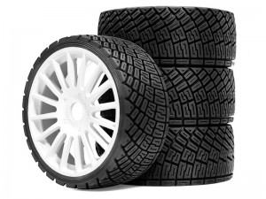 RALLY RUBBER TIRE AND WHEEL SET 100 X 40mm 17mm HEX FOR 1/7 1/8 ARRMA INFRACTION 6S BLX TRUCK - RS-TY1004017B/WI