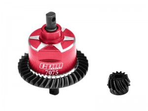 GPM SLA1337R STEEL 7075 ALLOY REAR COMPLETE DIFFERENTIAL FOR TRAXXAS 1/10 SLASH 4X4 / RUSTLER 4X4 VXL / XO-01 / SLASH 4X4 LOW-CG / HOSS 4X4 VXL 3S / 1/8 Jato 4X4 VXL - RED - SLA1337R-R