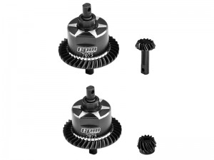 GPM SLA1337R STEEL 7075 ALLOY FRONT & REAR COMPLETE DIFFERENTIAL FOR TRAXXAS 1/10 SLASH 4X4 / RUSTLER 4X4 VXL / XO-01 / SLASH 4X4 LOW-CG / HOSS 4X4 VXL 3S / 1/8 Jato 4X4 VXL - BLACK - SLA1337FR-BK
