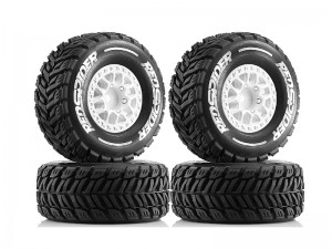 SHORT COURSE RUBBER TIRE & RIM SET 65 X 28mm 12mm HEX ARA550116 FOR 1/14 ARRMA MOJAVE GROM RC TRUCK - TY-6528A/WI