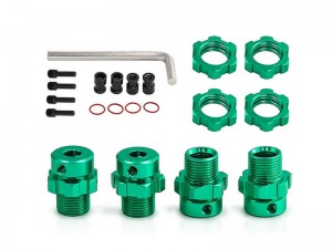 EXTREND 17mm ALUMINUM SPLINED WHEEL & NUT SET 5353X 5854 FOR TRAXXAS 1/10 E-REVO E-MAXX T-MAXX REVO MONSTER - RS-TRX5353X/GR