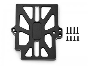 ALUMINUM ESC MOUNT PLATE 10777 HOBBYWING MAX10 FOR 1/16 TRAXXAS MINI MAXX MONSTER 107154-1 - RS-TRX10777/BK