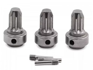 METAL FRONT & REAR CENTER DRIVE HUB 6888 6888X - 3PCS FOR TRAXXAS BIGFOOT FORD FISTA ST JATO RUSTLER SLASH 4X4 XO-1 - RS-TRX6888X/3