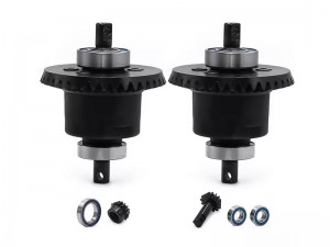 NYLON STEEL FRONT & REAR COMPLETE DIFFERENTIAL FOR TRAXXAS 1/10 SLASH 4X4 / RUSTLER 4X4 VXL / XO-01 / SLASH 4X4 LOW-CG / HOSS 4X4 VXL 3S / 1/8 JAT ... - RS-SLA1337FR/BK