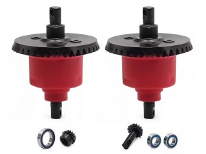 NYLON STEEL FRONT & REAR COMPLETE DIFFERENTIAL FOR TRAXXAS 1/10 SLASH 4X4 / RUSTLER 4X4 VXL / XO-01 / SLASH 4X4 LOW-CG / HOSS 4X4 VXL 3S / 1/8 JATO 4X4 VXL - RED - RS-SLA1337FR/RE