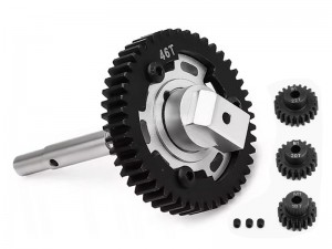 ALUMINUM 3 POINT DESIGN CUSH DRIVE ASSEMBLY M1.0 46 / 50 / 52 / 54T WITH 18 / 20 / 22T 7793X FOR TRAXXAS 1/5 X-MAXX 6S 8S 1/6 XRT 8S RC MONSTER - 18 / 20 / 22T -  46T - RS-TRX7793X/182246T