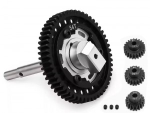 ALUMINUM 3 POINT DESIGN CUSH DRIVE ASSEMBLY M1.0 46 / 50 / 52 / 54T WITH 18 / 20 / 22T 7793X FOR TRAXXAS 1/5 X-MAXX 6S 8S 1/6 XRT 8S RC MONSTER - 18 / 20 / 22T - 54T - RS-TRX7793X-185224T