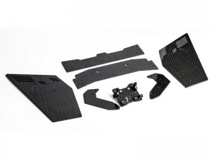 CARBON FIBER ANGLE ADJUSTABLE WING MOUNT ARA320525 FOR 1/7 ARRMA LIMITLESS F1 V2 - RS-ARA320525A/BK