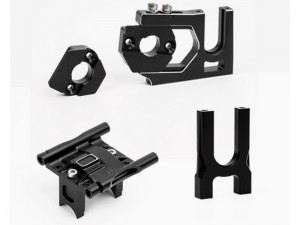 ALUMINUM CENTER DIFF MOUNT WITH HOBBYWING 56 SERIES MOTOR MOUNT - ARA320661 ARA320666 FOR  ARA7116V2 ARRMA 1/7 LIMITLESS 6S 4X4 F1 V2 CAR - RS-ARA32066466/BK