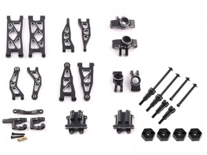 ALUMINUM UPGRADE COMBO PARTS SUSPENSION ARM CVD SET FOR ARRMA 1/16 MOJAVE GROM RC TRUCK - RS-MOJAVEGROM/BK