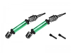GPM TFR098FS 4140 CARBON STEEL 6061-T6 ALLOY FRONT CVD DRIVE SHAFT 7450 FOR TRAXXAS 1/10 FORD FIESTA ST RALLY VXL 74276-4 - GREEN - TFR098FS-G