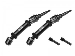 GPM TFR094RS 4140 CARBON STEEL 6061-T6 ALLOY REAR CVD DRIVE SHAFT 7451 FOR TRAXXAS 1/10 FORD FIESTA ST RALLY VXL 74276-4 - BLACK - TFR094RS-BK