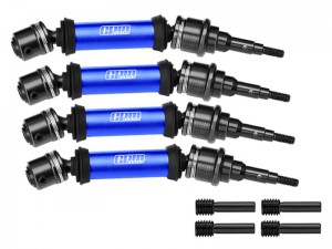 GPM TFR098FRS 4140 CARBON STEEL 6061-T6 ALLOY FRONT & REAR CVD DRIVE SHAFT 7450 FOR TRAXXAS 1/10 FORD FIESTA ST RALLY VXL 74276-4 - BLUE - TFR098FRS-B