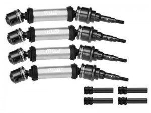 GPM TFR098FRS 4140 CARBON STEEL 6061-T6 ALLOY FRONT & REAR CVD DRIVE SHAFT 7450 FOR TRAXXAS 1/10 FORD FIESTA ST RALLY VXL 74276-4 - SILVER - TFR098FRS-S