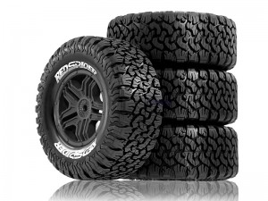 SHORT COURSE RUBBER TIRE & RIM SET 112mm x 45mm 12mm HEX FOR 1/10 ARRMA FUTY SENTON TRAXXAS SLASH 4X4 VXL 2WD - TY-1124512/BK