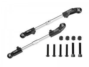 GPM MKV6162S ALUMINUM 7075 STAINLESS STEEL ADJUSTABLE FRONT STEERING TIE ROD FOR ARRMA 1/8 KRATON 6S EXB V2/V6 / NOTORIOUS V5/V6 / TALION 6S / OUTCAST 6S / 1/7 BIG ROCK 6S - BLACK - MKV6162S-BK