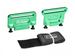 GPM 7075 ALLOY BATTERY HOLD-DOWN RETAINER 7426X FOR TRAXXAS 1/8 JATO / SLASH 4X4 VXL / FORD FIESTA ST RALLY - GREEN - TJ0126-G