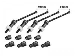GPM 4140 CARBON STEEL FRONT & REAR CVD DRIVE SHAFTS WITH ALLOY 7075 WHEEL HEX  FOR ARRMA 1/18 GRANITE GROM / 1/14 TYPHON GROM - MGG4951V2-S