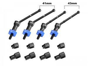 GPM 4140 CARBON STEEL FRONT & REAR CVD DRIVE SHAFTS WITH ALLOY 7075 WHEEL HEX  FOR ARRMA 1/16 MOJAVE GROM ARA2104 - MGM4143V2-B