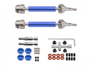ALUMINUM FRONT AXLE REAR SLIDER DRIVESHAFT CVD W. HEX ARAC9442 AR310864 ARA-1544 FOR 1/10 GORGON 2WD MONSTER RC TRUCK - BLUE - RS-AR310864A-BU