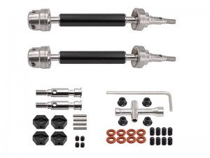 ALUMINUM FRONT AXLE REAR SLIDER DRIVESHAFT CVD W. HEX ARAC9442 AR310864 ARA-1544 FOR 1/10 GORGON 2WD MONSTER RC TRUCK - BLACK - RS-AR310864A-BK