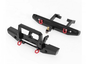 ALUMINUM FRONT & REAR BUMPER 9734 FOR TRAXXAS 1/18 TRX-4M MINI CRAWLER LAND ROVER DEFENDER 97054-1 - RS-TRX9734FR/BK