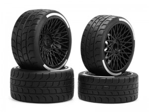 RUBBER TIRE & RIM SET 2.9" 107/53 101/43 17mm HEX FOR ARRMA 1/7 FELONY 6S BLX RC TRUCK ARA7617V2 - BLACK - RS-WH10753/BK