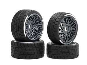 RUBBER TIRE & RIM SET 2.9" 107/53 101/43 17mm HEX FOR ARRMA 1/7 FELONY 6S BLX RC TRUCK ARA7617V2 - GUN SILVER - RS-WH10753/GS