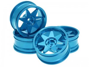 ALUMINUM FRONT & REAR RIM SET 52mm x 26mm 12mm HEX FOR 1/10 TAMIYA TT-02 YOKOMO YD-2 DRIFT RC CAR - LIGHT BLUE - RS-WH5426-LB