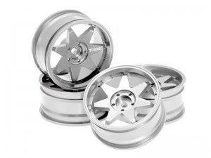 ALUMINUM FRONT & REAR RIM SET 52mm x 26mm 12mm HEX FOR 1/10 TAMIYA TT-02 YOKOMO YD-2 DRIFT RC CAR - RS-WH5426-SI