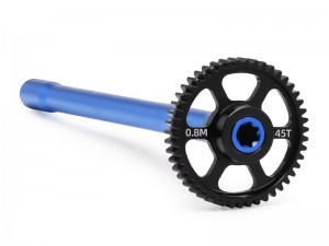 ALUMINUM CENTER DRIVESHAFT STEEL SPUR GEAR - 45T 10755 10756 FOR 1/16 RC TRAXXAS MINI MAXX MONSTER TRUCK 107154-1 - BLUE - 45T - RS-TRX107555645T/BU