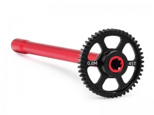 ALUMINUM CENTER DRIVESHAFT STEEL SPUR GEAR - 45T 10755 10756 FOR 1/16 RC TRAXXAS MINI MAXX MONSTER TRUCK 107154-1 - RED - 45T - RS-TRX107555645T/RE