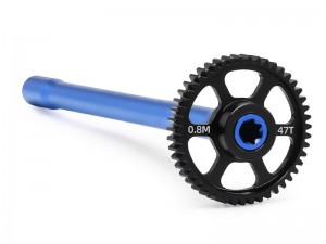 ALUMINUM CENTER DRIVESHAFT STEEL SPUR GEAR - 47T 10755 10756 FOR 1/16 RC TRAXXAS MINI MAXX MONSTER TRUCK 107154-1 - BLUE - 47T - RS-TRX107555647T/BU