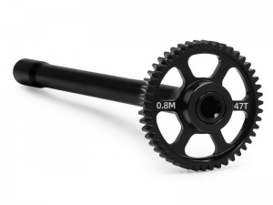 ALUMINUM CENTER DRIVESHAFT STEEL SPUR GEAR - 47T 10755 10756 FOR 1/16 RC TRAXXAS MINI MAXX MONSTER TRUCK 107154-1 - RS-TRX107555647T/BK