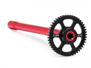 ALUMINUM CENTER DRIVESHAFT STEEL SPUR GEAR - 47T 10755 10756 FOR 1/16 RC TRAXXAS MINI MAXX MONSTER TRUCK 107154-1 - RED - 47T - RS-TRX107555647T/RE