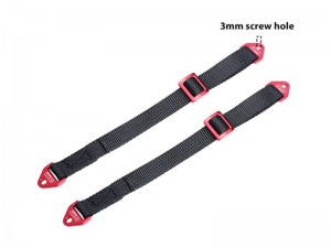 GPM LMT21213_SP FRONT / REAR SUSPENSION TRAVEL LIMIT STRAPS - 52 - 220mm  FOR LOSI LMT ROCK REY BAJA REY TRAXXAS UDR AXIAL RBX10 - RED / BLACK - LMT21213_SP-R-BK