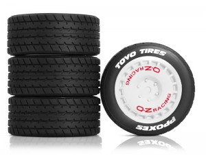 M-CHASSIS RUBBER TIRE & RIM SET 60 X 25mm 12mm HEX FOR 1/10 TAMIYA M05 M06 M07 M08 XM-01 MB-01 MF-01X ON-ROAD RC CAR - RS-TY6025/WI