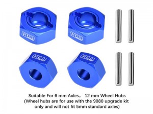 GPM TFR010 F AND R 12mm WHEEL HUB AXLE HOLE 6mm 9069 FOR TRAXXAS 1/10 FORD FIESTA ST / BIGFOOT 2S / RUSTLER 2S / SLASH 4X4 VXL / FORD RAPTOR R / STAMPEDE 2S / 1/8 JATO 4X4 VXL - BLUE - TFR010-B