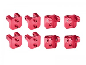 GPM LMT2028FR 7075 T6 ALLOY FRONT AND REAR UPPER SHOCK MOUNT FOR LOSI 1/8 LMT 2.0 MONSTER LOS04028 - RED - LMT2028FR-R