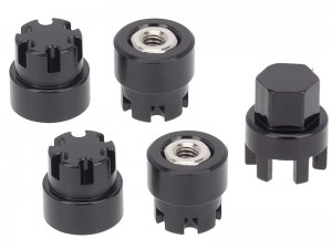 ALUMINUM M2 WHEEL NUT CAP HEX WITH TOOL FOR AXIAL RACING 1/24 SCX-24 AX-24 CRAWLER DEADBOLT JLU GLADIATOR BRONCO - RS-M27/BK
