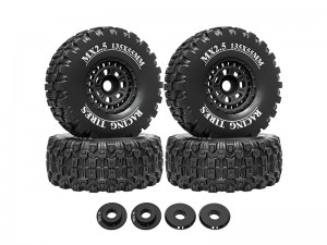 RUBBER TIRE & RIM SET 135 X 55mm 17mm HEX FOR ARRMA 1/7 1/8 MOJAVE 1/7 TRAXXAS UDR RC RACER TRUCK - RS-TY13555-BK