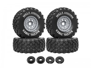 RUBBER TIRE & RIM SET 135 X 55mm 17mm HEX FOR ARRMA 1/7 1/8 MOJAVE 1/7 TRAXXAS UDR RC RACER TRUCK - RS-TY13555-GY